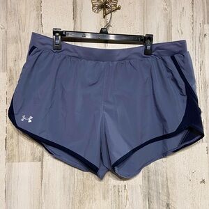 Women’s Under Armour Blue Loose Heatgear Drawstring Running Shorts XXL